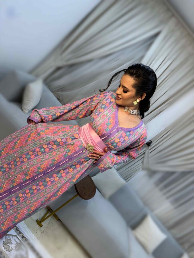 Moroccan Cashmere Caftan with stones - Image 9