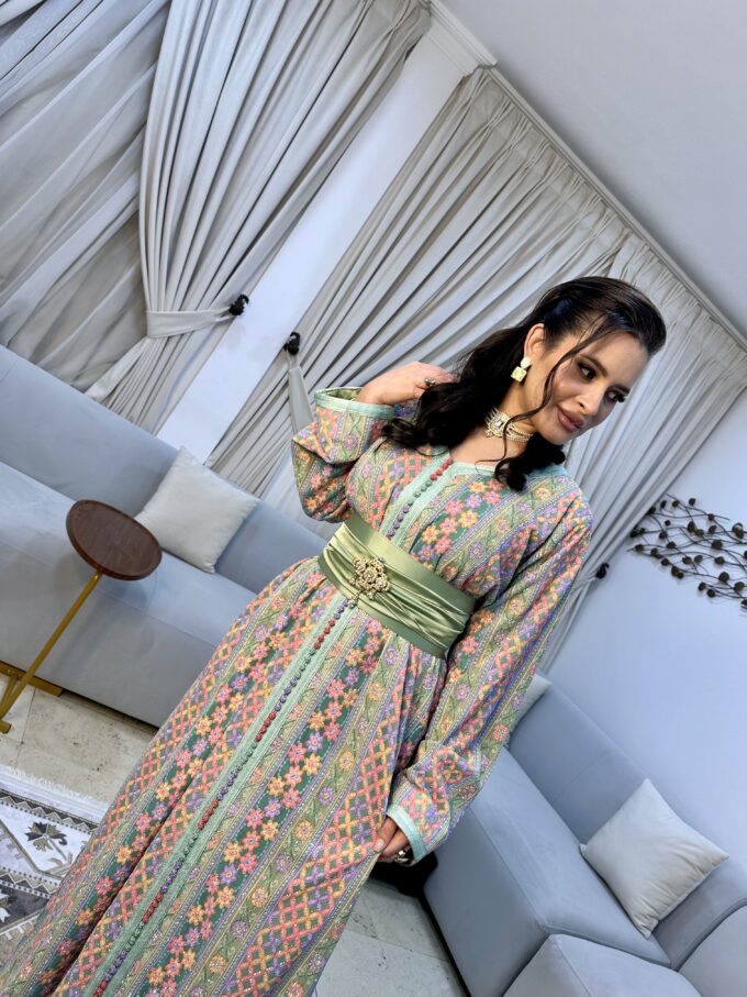 Moroccan Cashmere Caftan with stones - Image 14