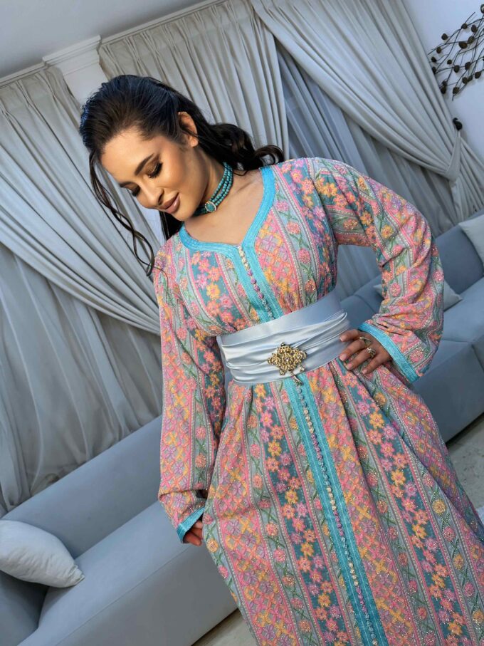 Moroccan Cashmere Caftan with stones - Image 12