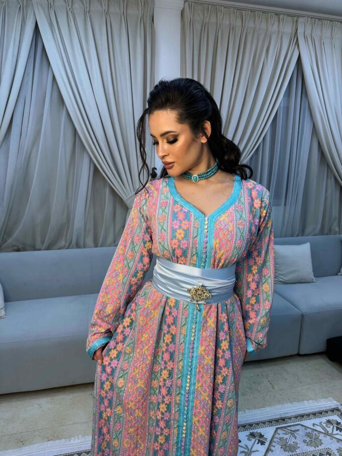 Moroccan Cashmere Caftan with stones - Image 6